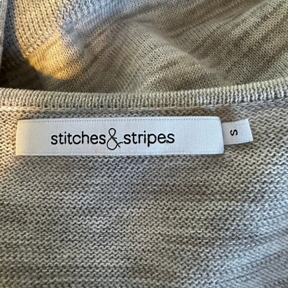 Stitches & Stripes V-Neck Long Sleeve Pullover Sweater Gray NWT Size Small - Picture 7 of 7